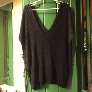 Shein Crochet/Woven Black Cover-up